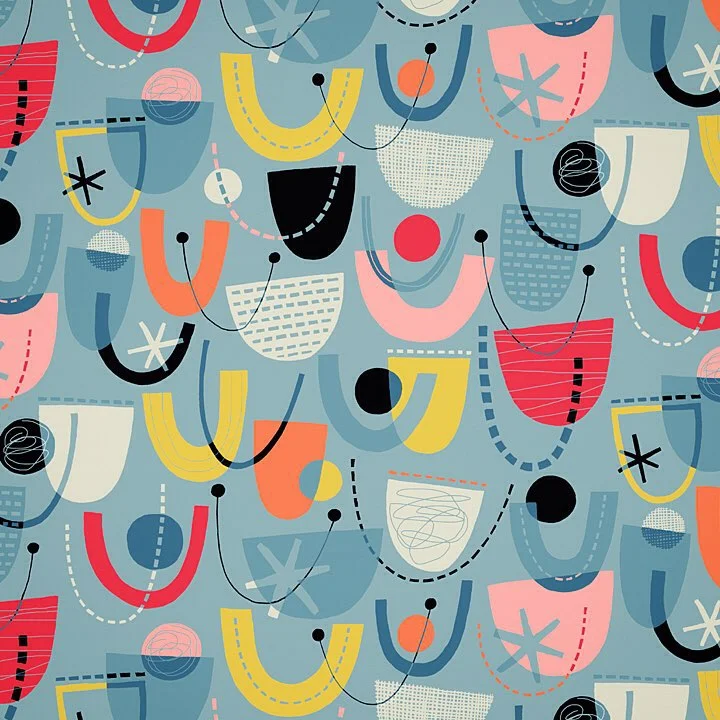 Nancy Wolff Red Yellow Geometric Pattern