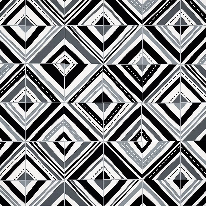 Nancy Wolff Black White Geometric Stripes Pattern