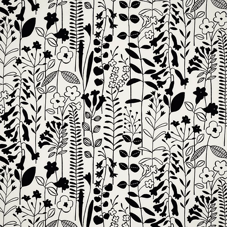 Nancy Wolff Black White Floral Plant Motif Pattern