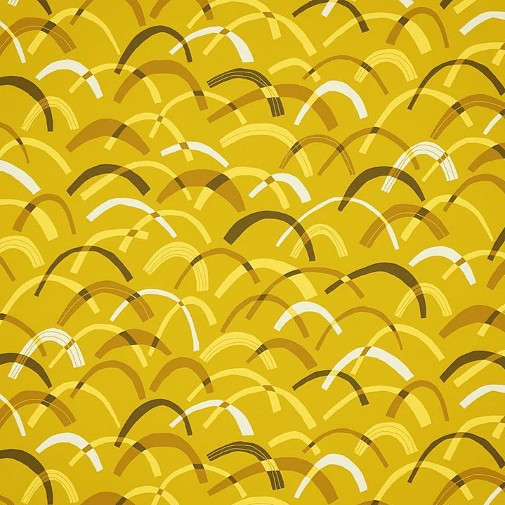 Nancy Wolff Yellow Brown Curved Lines Pattern