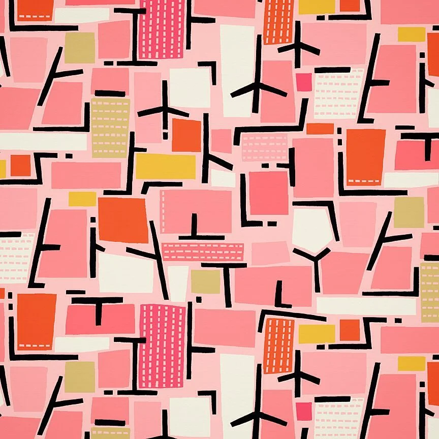 Nancy Wolff Pink Orange Geometric Pattern