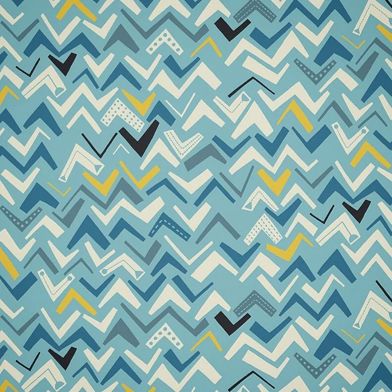 Nancy Wolff Blue White Zigzag Stripes Pattern