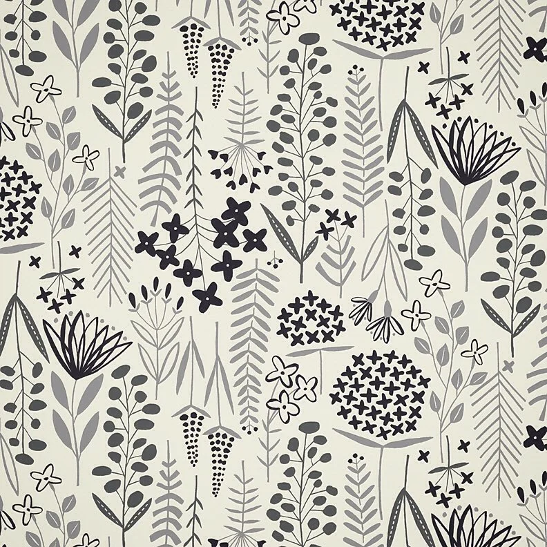 Nancy Wolff Monochromatic Beige Floral Leaf Pattern