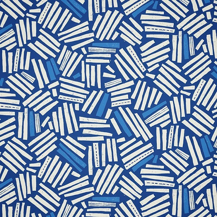 Nancy Wolff Blue White Geometric Stripes Pattern