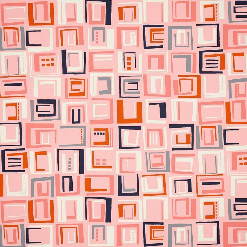 Nancy Wolff Pink Orange Geometric Pattern