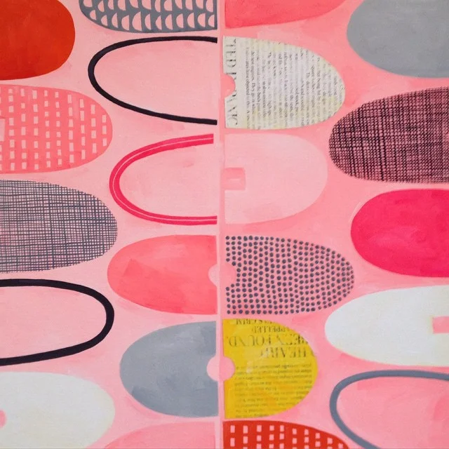 Nancy Wolff Pink Red Geometric Dots Pattern