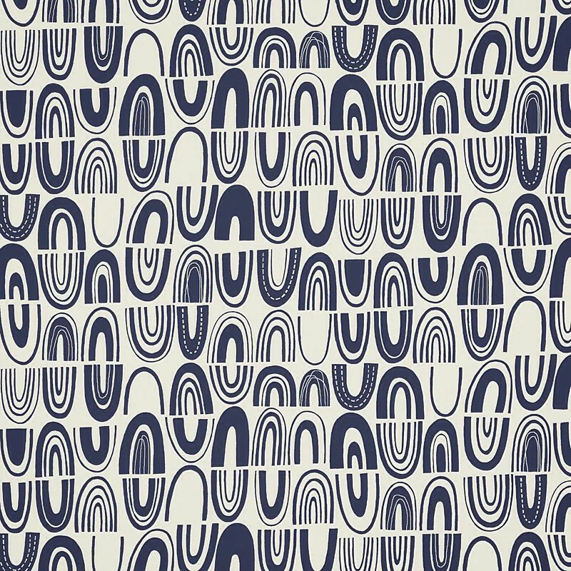 Nancy Wolff Navy Blue Geometric Arches Pattern