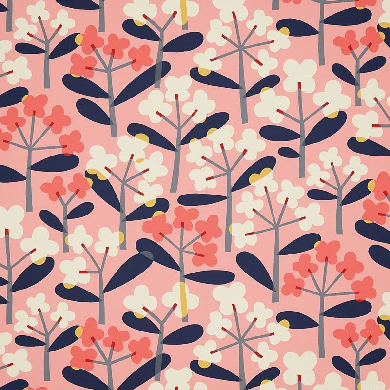 Nancy Wolff Navy Blue Tree Pattern