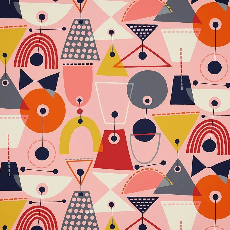 Nancy Wolff Red Orange Geometric Pattern