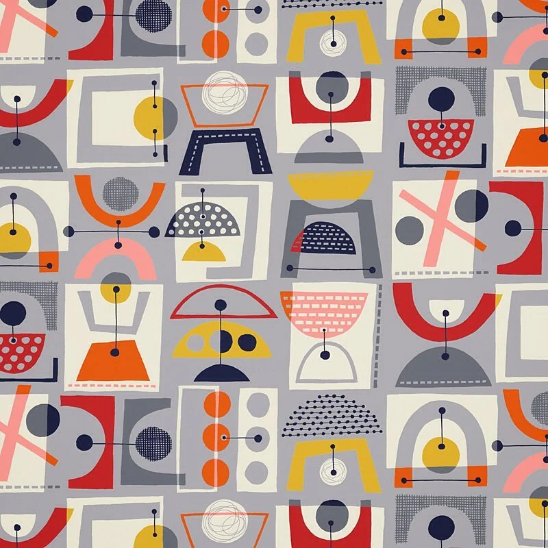 Nancy Wolff Red Orange Geometric Pattern