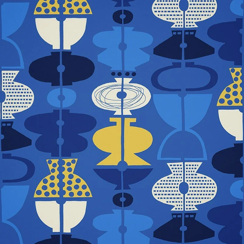 Nancy Wolff Blue Yellow Geometric Pattern