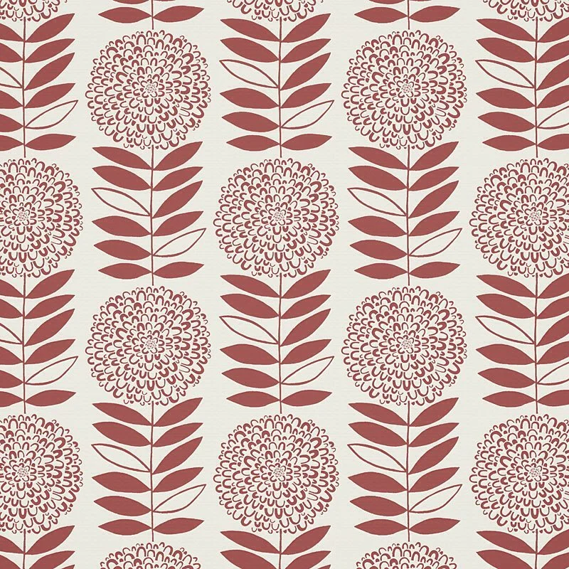 Nancy Wolff Red Light Floral Leaf Pattern