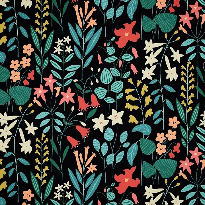 Nancy Wolff Black Floral Pattern
