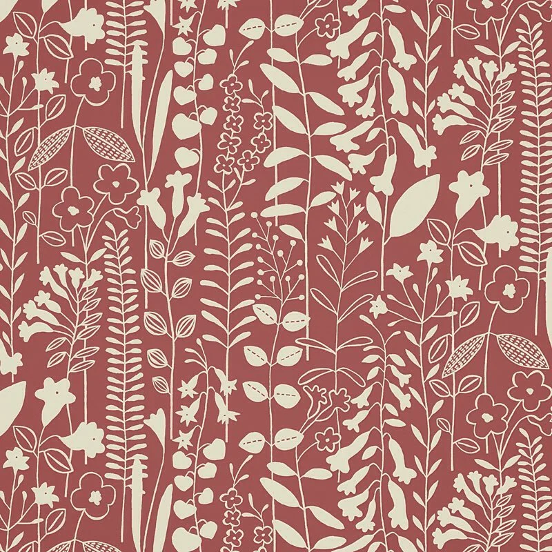 Nancy Wolff Cream Floral Leaf Pattern