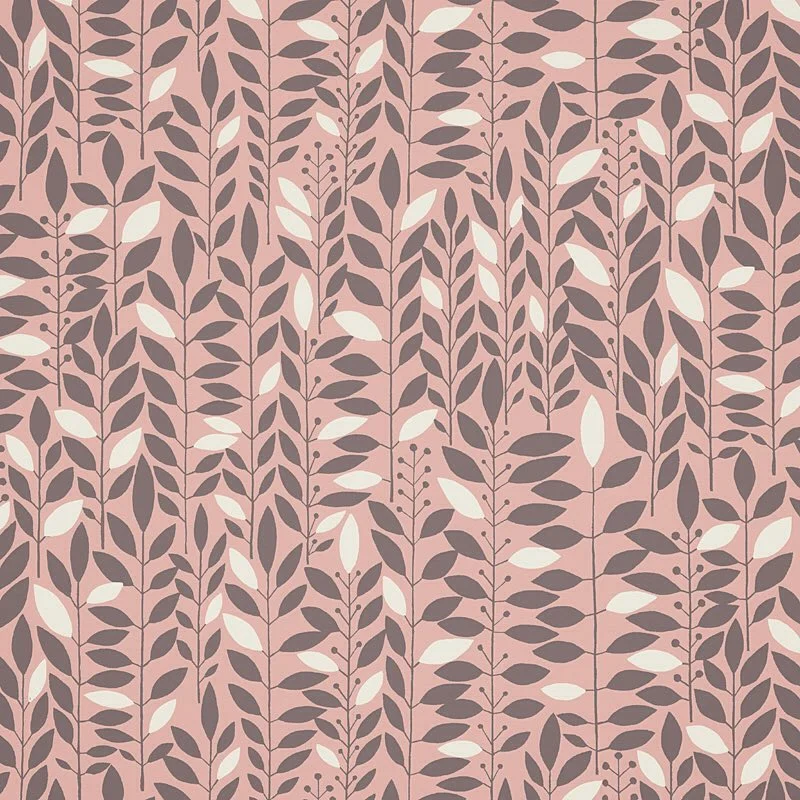 Nancy Wolff Brown Cream Leaf Pattern