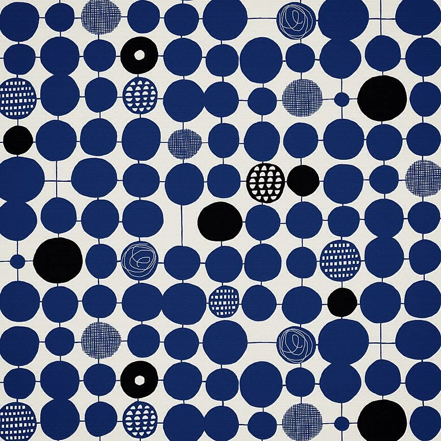 Nancy Wolff Blue Black Circles Geometric Pattern