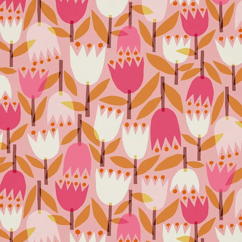 Nancy Wolff Pink White Floral Pattern