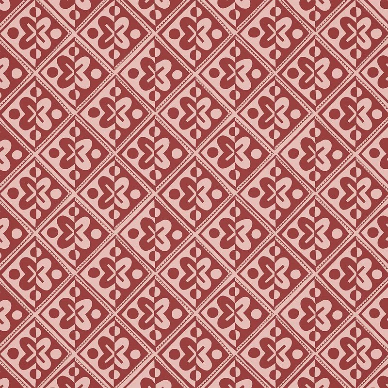 Nancy Wolff Red Pink Geometric Dots Pattern