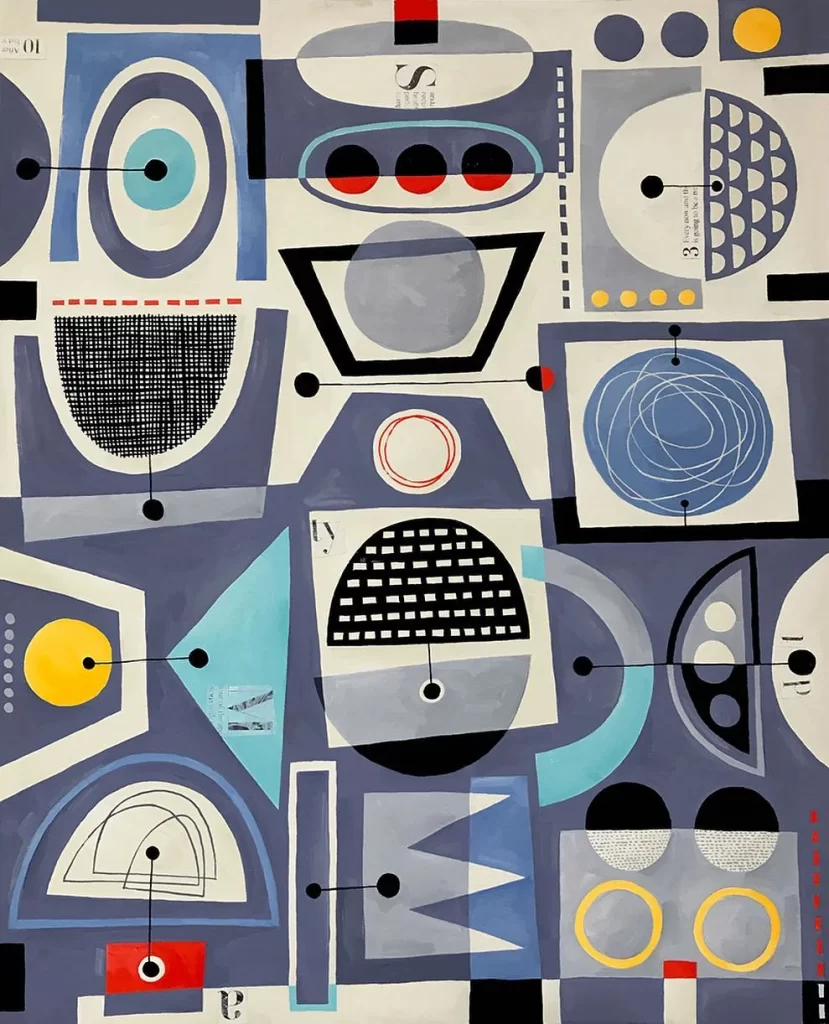 Nancy Wolff Blue Black Geometric Pattern