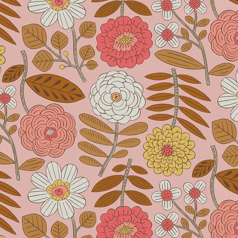 Nancy Wolff Pink Yellow Floral Pattern