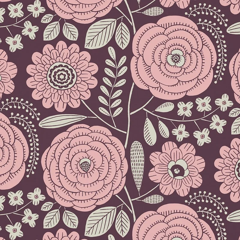 Nancy Wolff Pink Green Floral Pattern