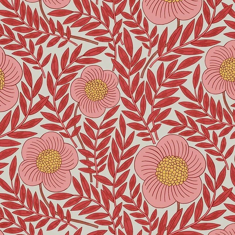 Nancy Wolff Red Pink Floral Pattern
