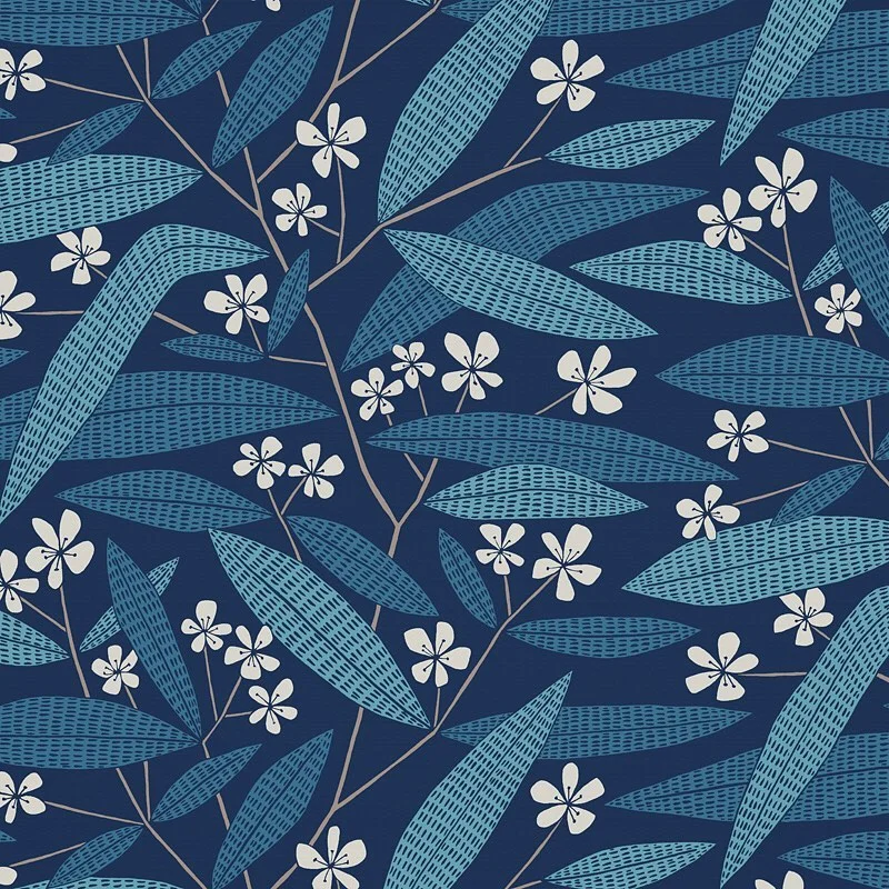 Nancy Wolff Blue White Floral Pattern