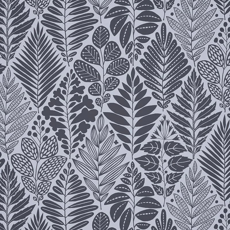 Nancy Wolff Dark Blue Leaf Pattern