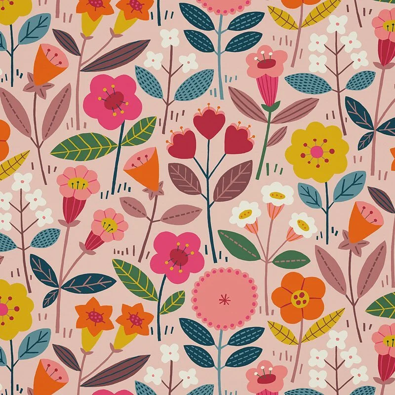 Nancy Wolff Pink Floral Geometric Pattern