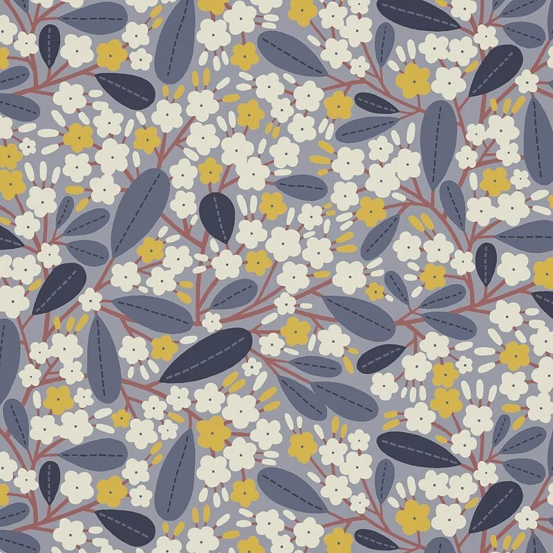 Nancy Wolff White Yellow Floral Pattern