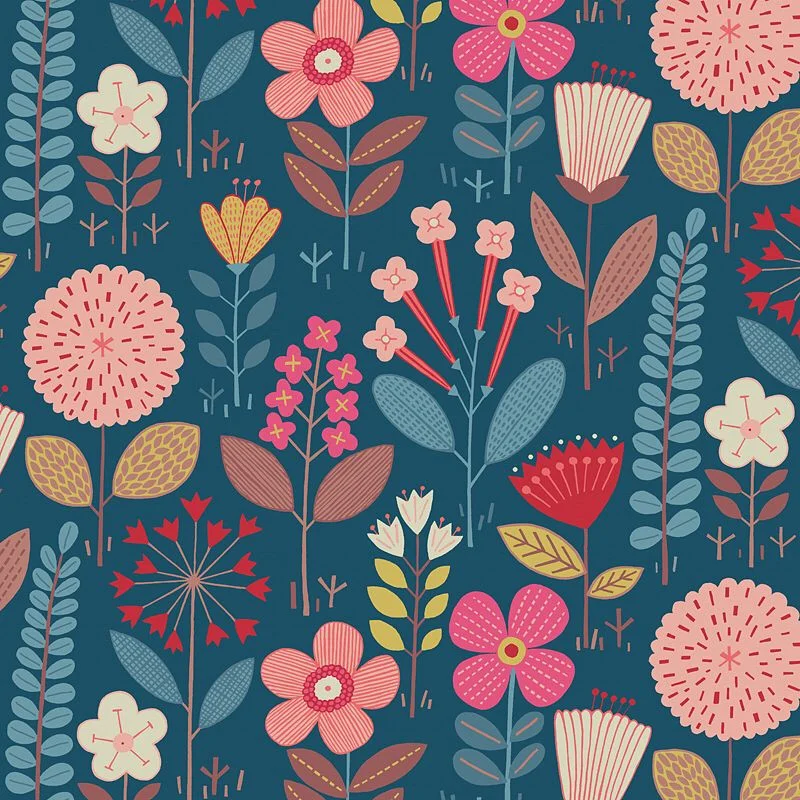 Nancy Wolff Pink Red Floral Pattern