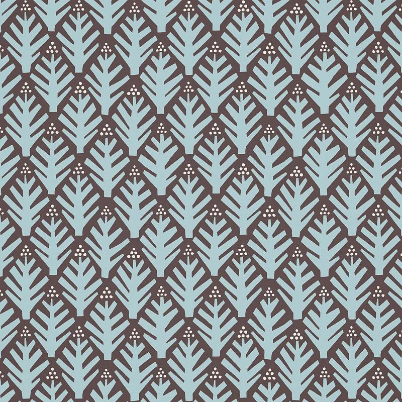 Nancy Wolff Blue Brown Tree Dots Pattern