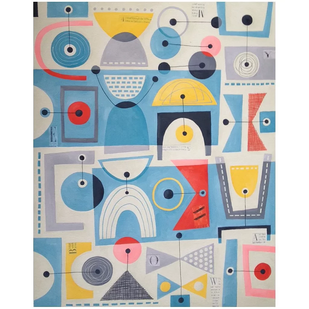 Nancy Wolff Blue Yellow Geometric Pattern