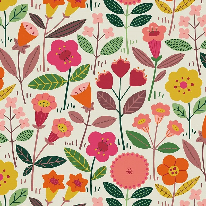 Nancy Wolff Light Floral Geometric Pattern