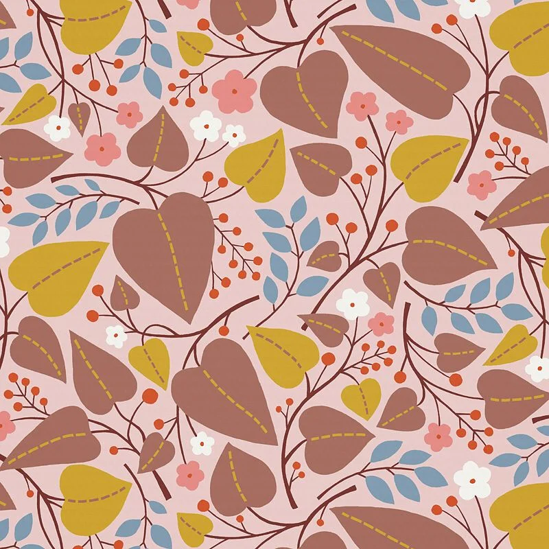 Nancy Wolff Pastel Leaf Floral Motif Pattern