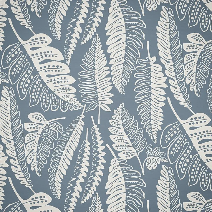 Nancy Wolff Blue White Leaf Pattern