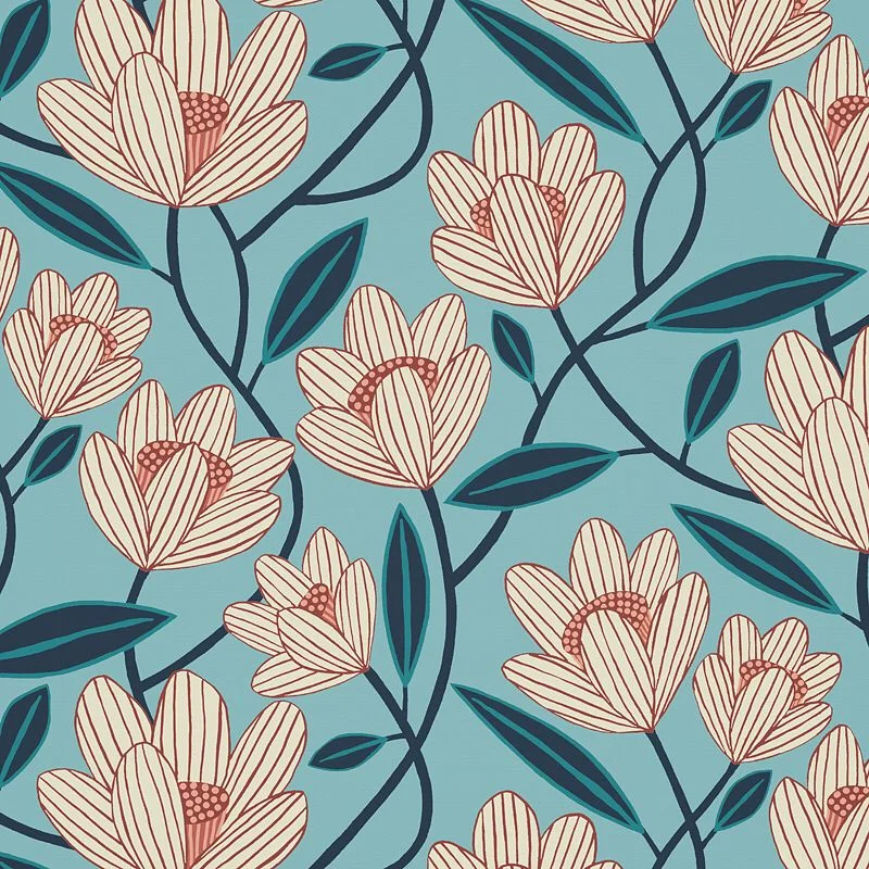 Nancy Wolff White Green Floral Leaf Pattern