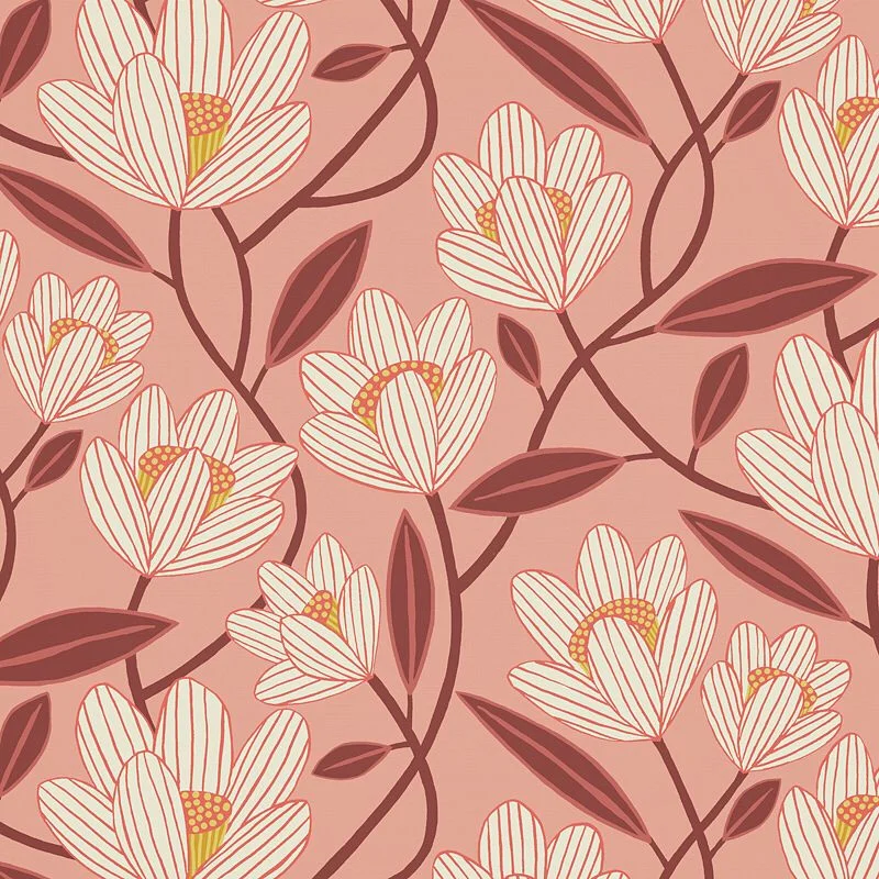Nancy Wolff White Pink Floral Pattern