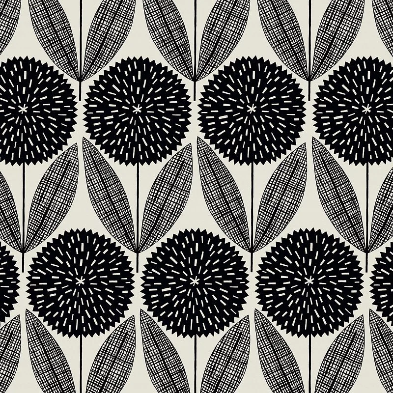 Nancy Wolff Black White Geometric Floral Pattern