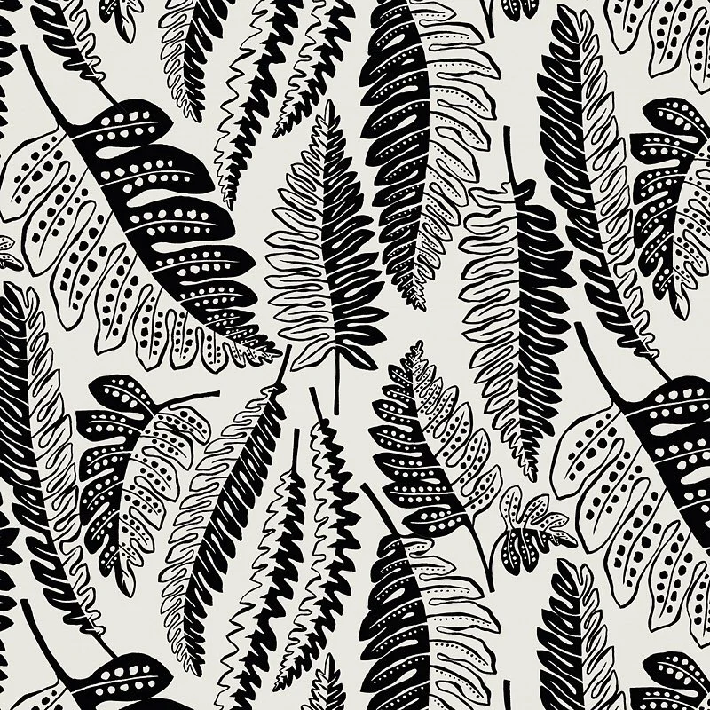 Nancy Wolff Black White Leaf Pattern