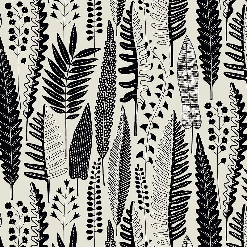 Nancy Wolff Black White Leaf Pattern