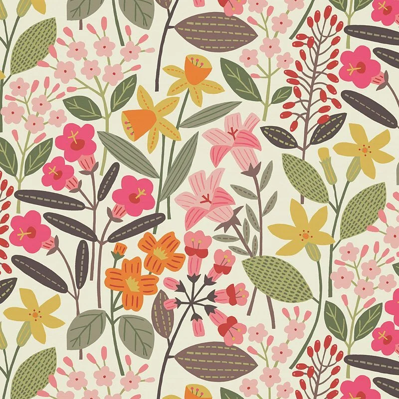 Nancy Wolff Pink Yellow Floral Pattern