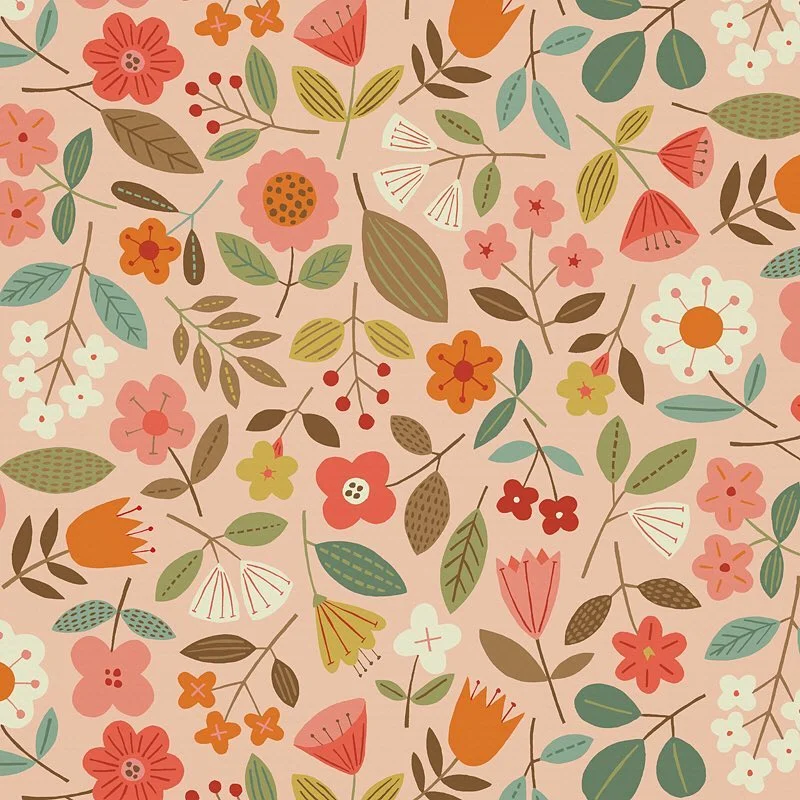 Nancy Wolff Pink Orange Floral Pattern