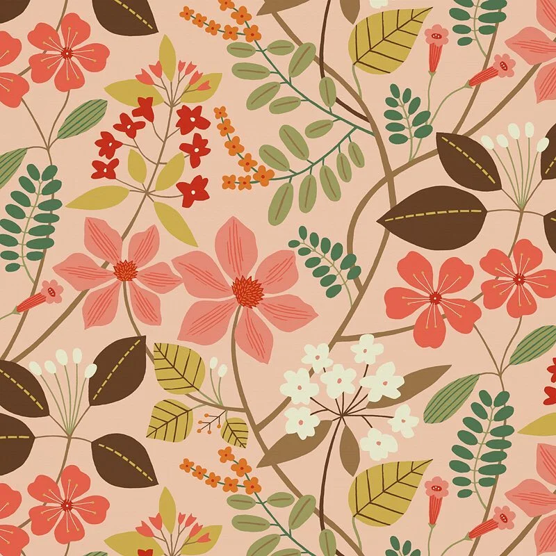 Nancy Wolff Pink Green Floral Pattern