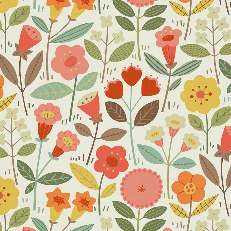 Nancy Wolff Light Floral Geometric Pattern