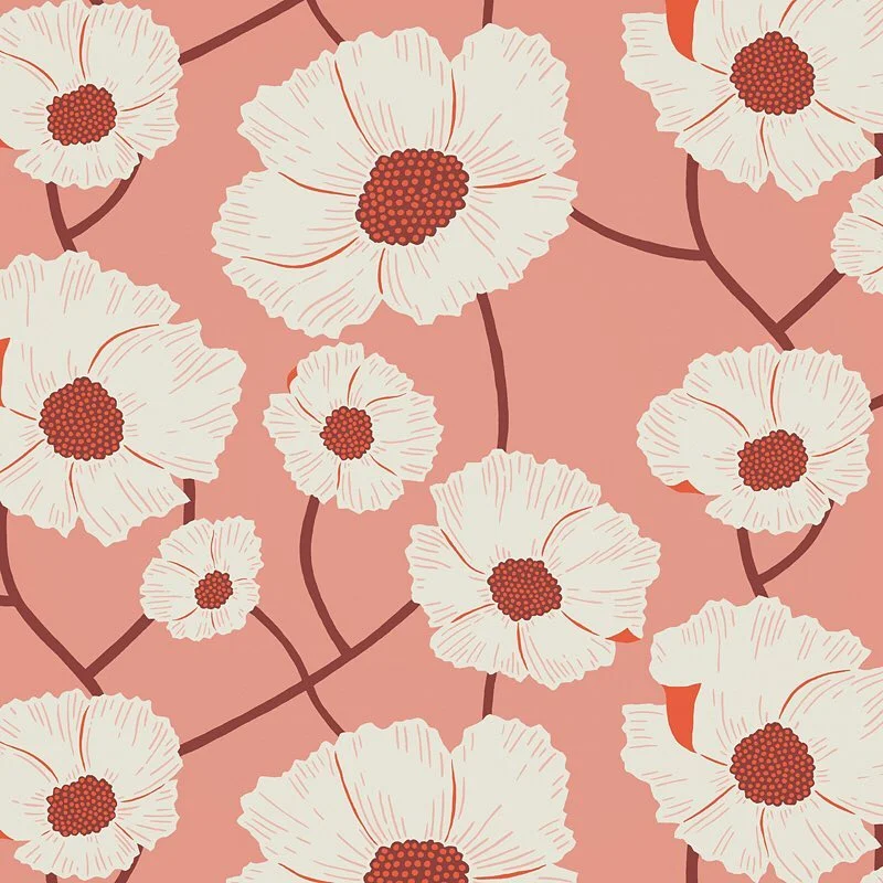 Nancy Wolff White Brown Floral Pattern
