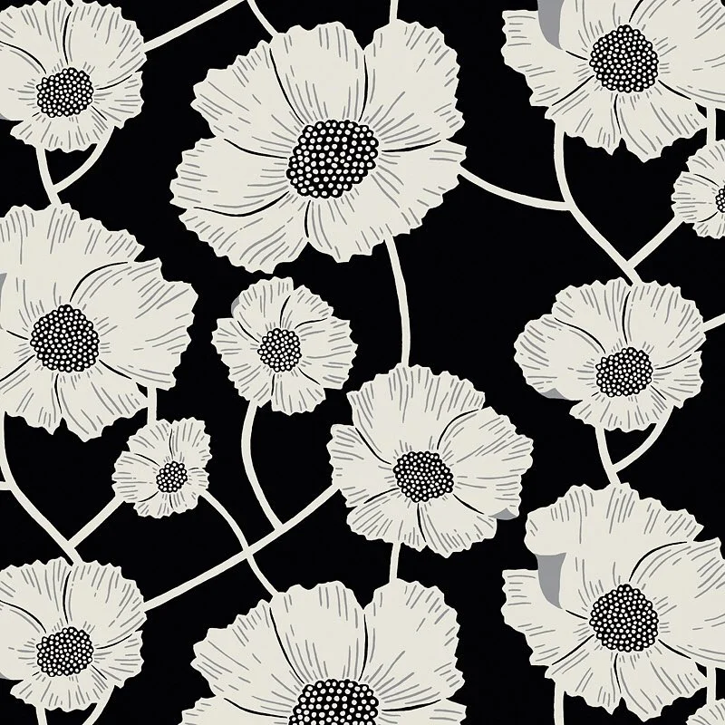 Nancy Wolff Black White Floral Pattern