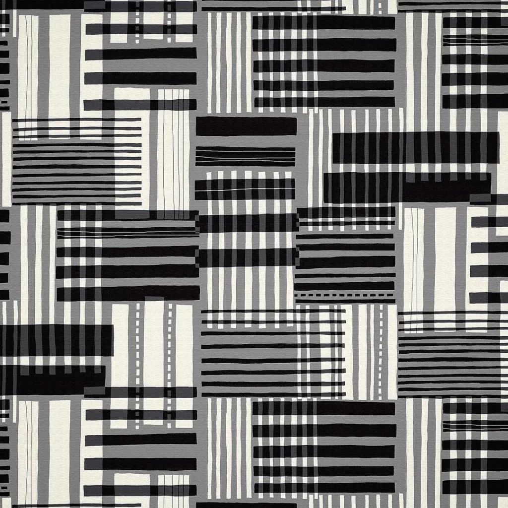 Nancy Wolff Black White Geometric Stripes Rectangles Pattern
