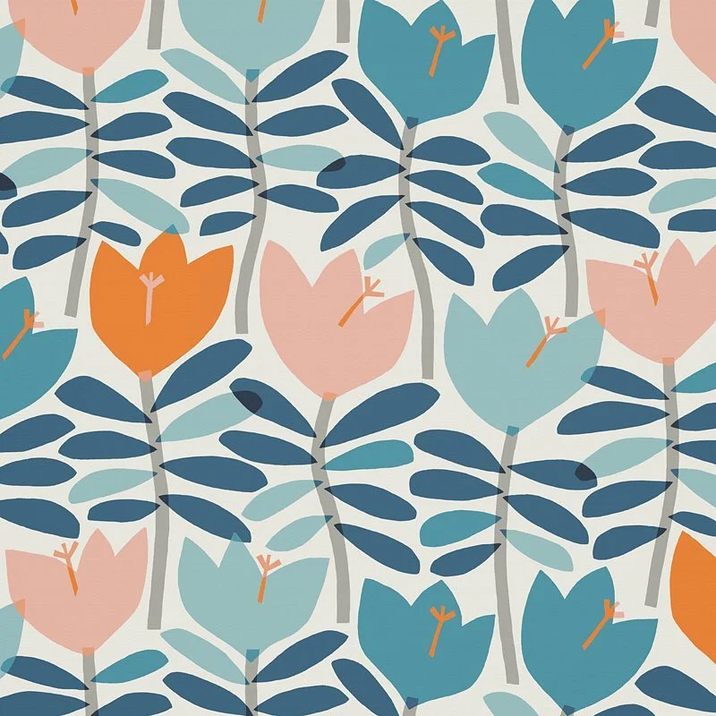 Nancy Wolff Light Floral Leaf Pattern