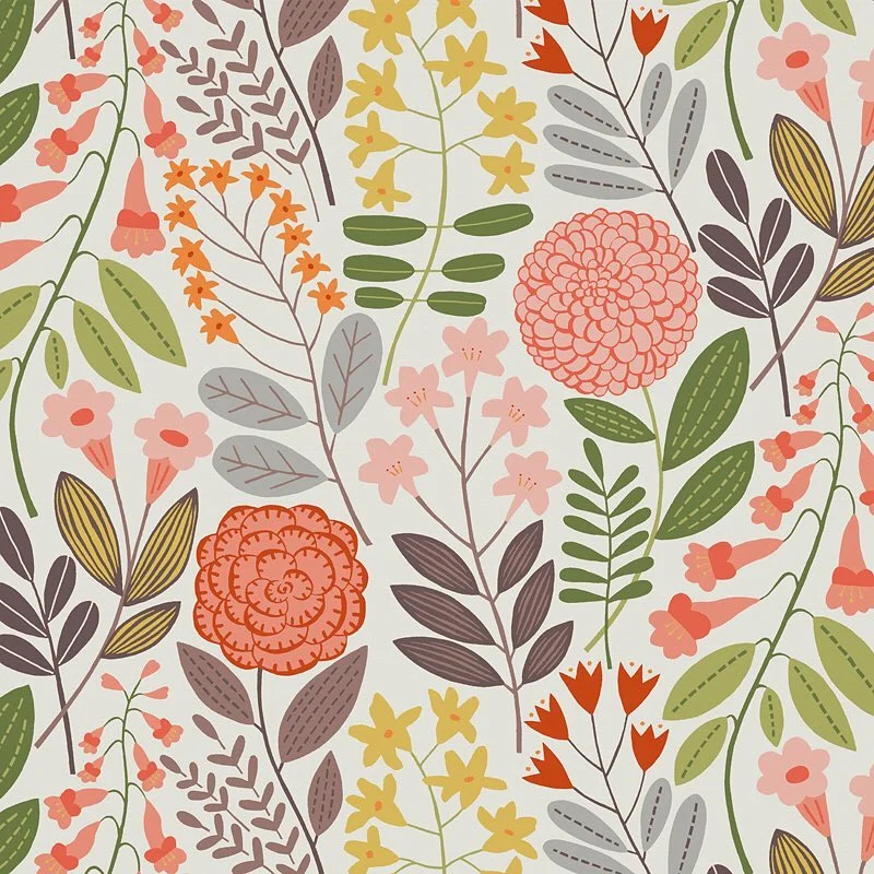 Nancy Wolff Light Floral Geometric Pattern